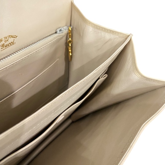 Gucci Shoulder Bag w/ COA | Authentic Gucci Handbag Gold Hardware Ivory Micro GG - Picture 10 of 16